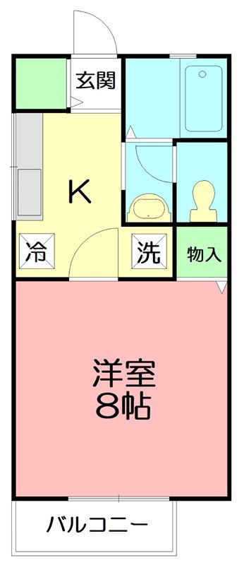 サンヒルズ室町III(1K/2階)の間取り写真