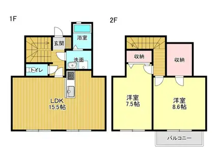 コントラージュ(2LDK/2階)の間取り写真