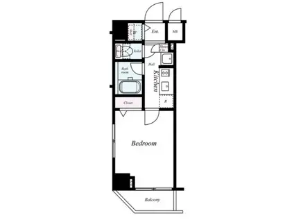 フェニックス武蔵関クワトロ(1K/6階)の間取り写真