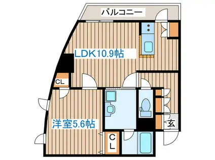 ドンクマサーパートIVビル(1LDK/4階)の間取り写真