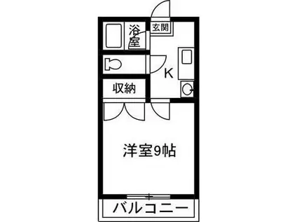 グランドハイツK(1K/2階)の間取り写真