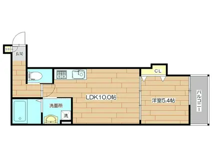 高槻市赤大路共同(1LDK/3階)の間取り写真