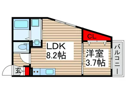 アーテル(1LDK/1階)の間取り写真