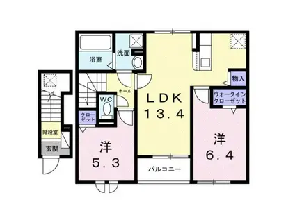 JR東海道本線 豊橋駅 徒歩33分 2階建 新築(2LDK/2階)の間取り写真