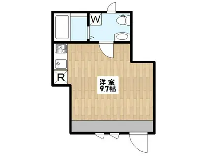 カイテキアパート(ワンルーム/2階)の間取り写真