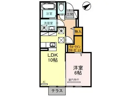 パルコマーレ本郷(1LDK/1階)の間取り写真