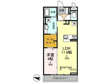 レーヴIII(1LDK/3階)の間取り写真