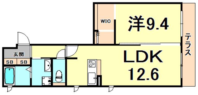 シャーメゾン神楽(1LDK/1階)の間取り写真