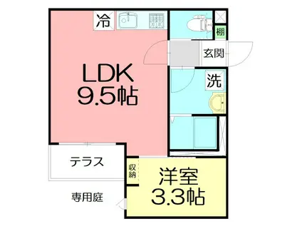 サザンウインド湘南(1LDK/1階)の間取り写真