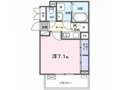 JADA HOUSE桜井(1K/2階)の間取り写真