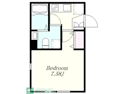 STRIPES 不動前(1K/1階)の間取り写真