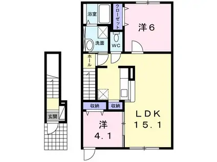 セレーノI(2LDK/2階)の間取り写真
