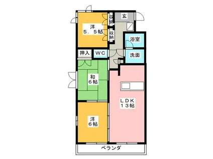プチメゾン草薙館(3LDK/3階)の間取り写真