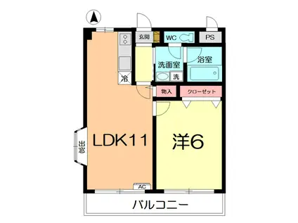 ルーエンカーサ(1LDK/2階)の間取り写真