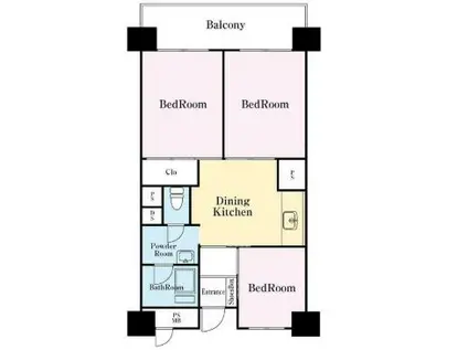 ドルフ磯子(3DK/6階)の間取り写真