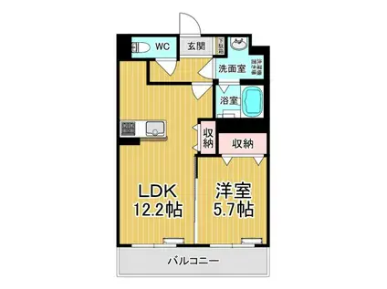 アーバンレジデンス(1LDK/4階)の間取り写真