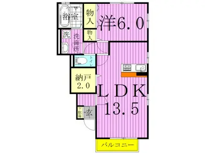 ガーデンパークみずき(1LDK/1階)の間取り写真