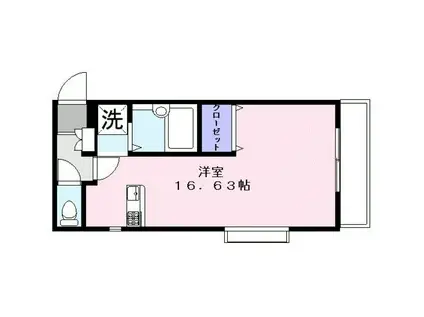 バイマイセルフ(ワンルーム/1階)の間取り写真