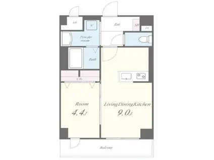 ホルツ博多駅前(1LDK/9階)の間取り写真