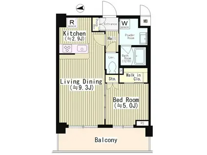 エディアン目黒本町(1LDK/6階)の間取り写真