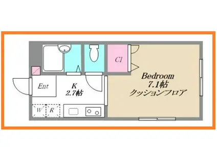 クローバーハウス(1K/1階)の間取り写真