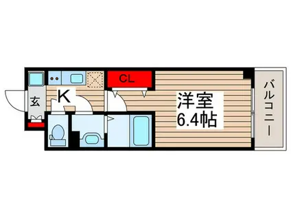 S-RESIDENCE本中山ALORIA(1K/2階)の間取り写真