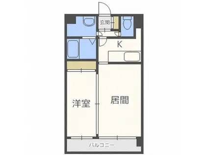 ルラシオン北9条通(1LDK/7階)の間取り写真