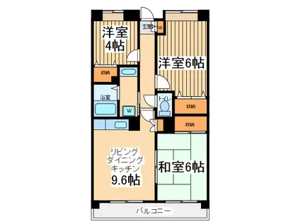 ヴェルドミールヤジマ(3LDK/2階)の間取り写真