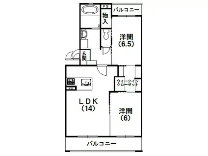 ESPERANCE(2LDK/3階)の間取り写真