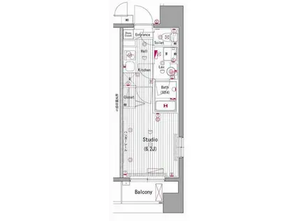 ガーラ・ステージ川崎(1K/2階)の間取り写真