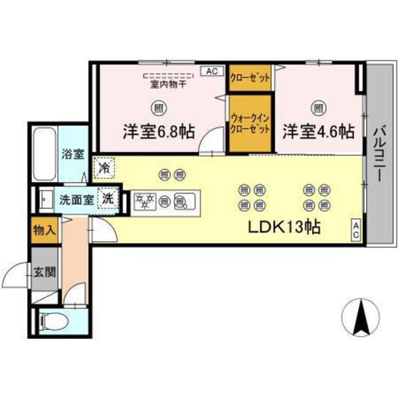 フェリックス(2LDK/3階)の間取り写真