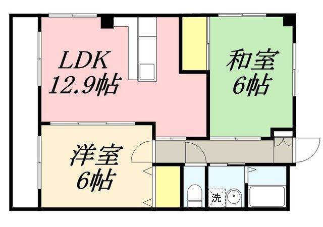 プレステージYAMAMOTO(2LDK/3階)の間取り写真