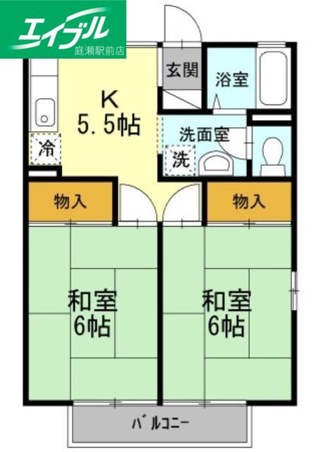 セジュール大松(2K/2階)の間取り写真