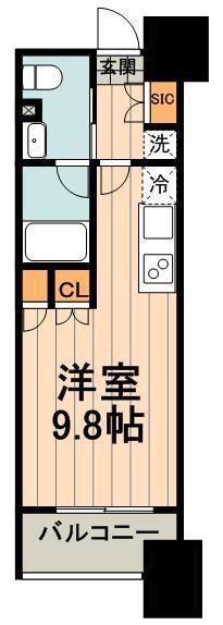 パークハビオ平河町(ワンルーム/5階)の間取り写真