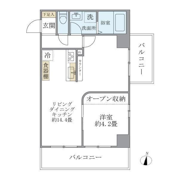 ISM新小岩(1LDK/1階)の間取り写真
