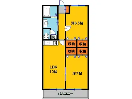 レイナハイム(2LDK/2階)の間取り写真