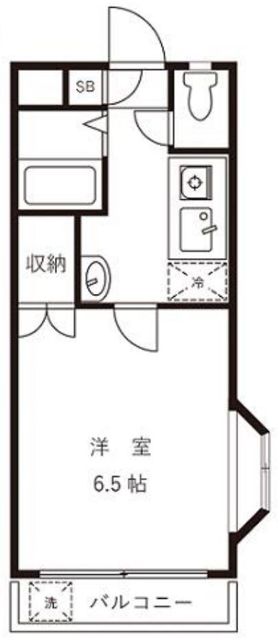 ミケル白百合II(1K/2階)の間取り写真