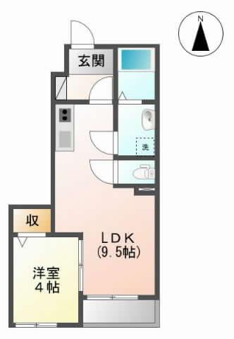 ポップ ライフ(1LDK/1階)の間取り写真