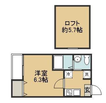 ソエル長町(1K/1階)の間取り写真