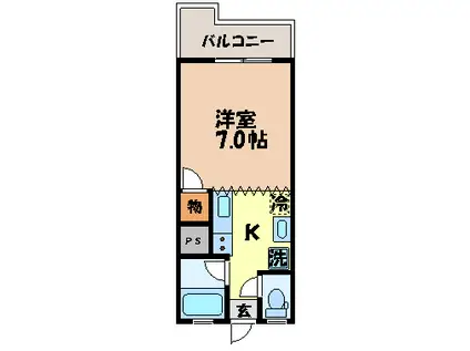 リバーサイド II(1K/4階)の間取り写真