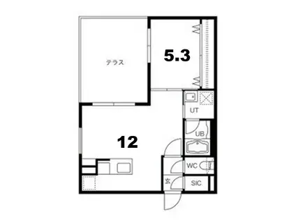 MAISON CHOU CHOU(1LDK/1階)の間取り写真