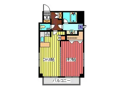 レジデンス東大前(1DK/2階)の間取り写真