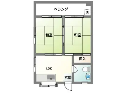カレンハイツ(2DK/3階)の間取り写真