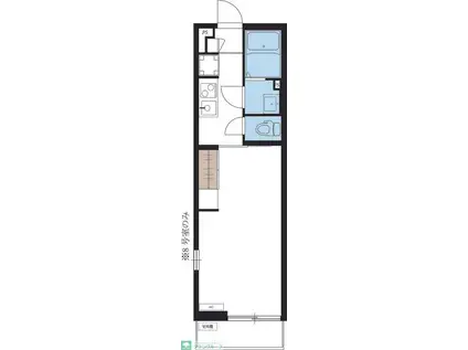 リブリ・ルームス弁天3-II(1K/2階)の間取り写真