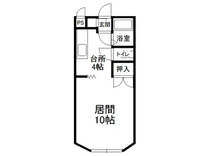 アーバン38(ワンルーム/1階)の間取り写真