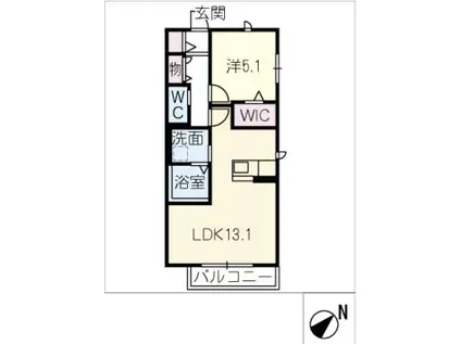 エフヴェール(1LDK/1階)の間取り写真