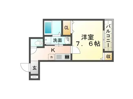 フジパレス尼崎西難波II番館(1K/2階)の間取り写真