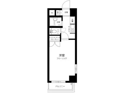 ヴェルステージ茅場町(1K/6階)の間取り写真