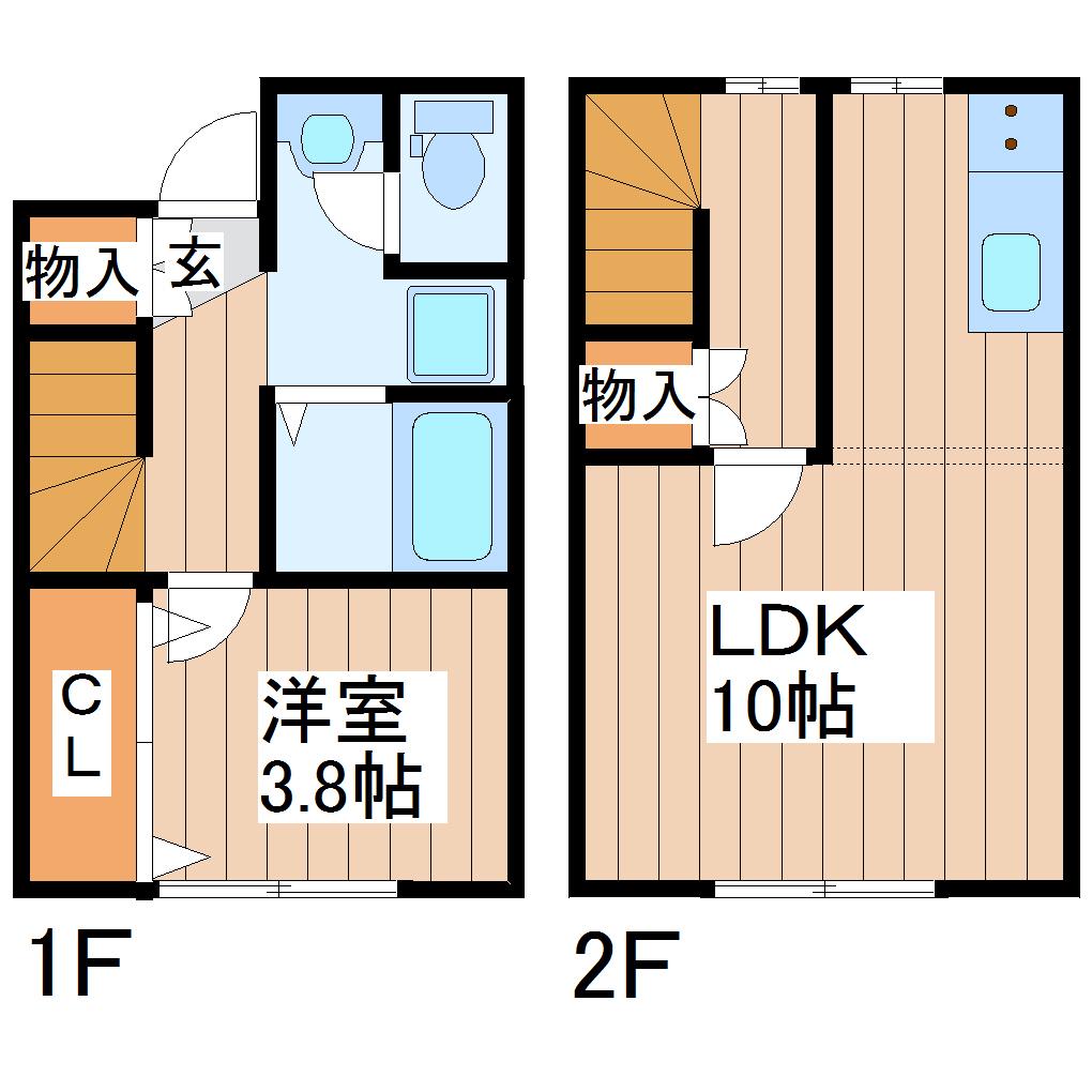 スカイピア(1LDK/1階)の間取り写真