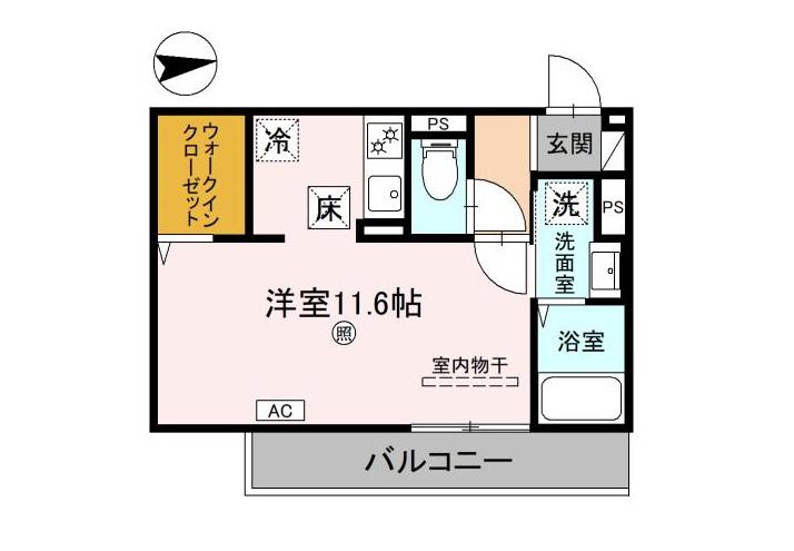SINCERITE(ワンルーム/2階)の間取り写真